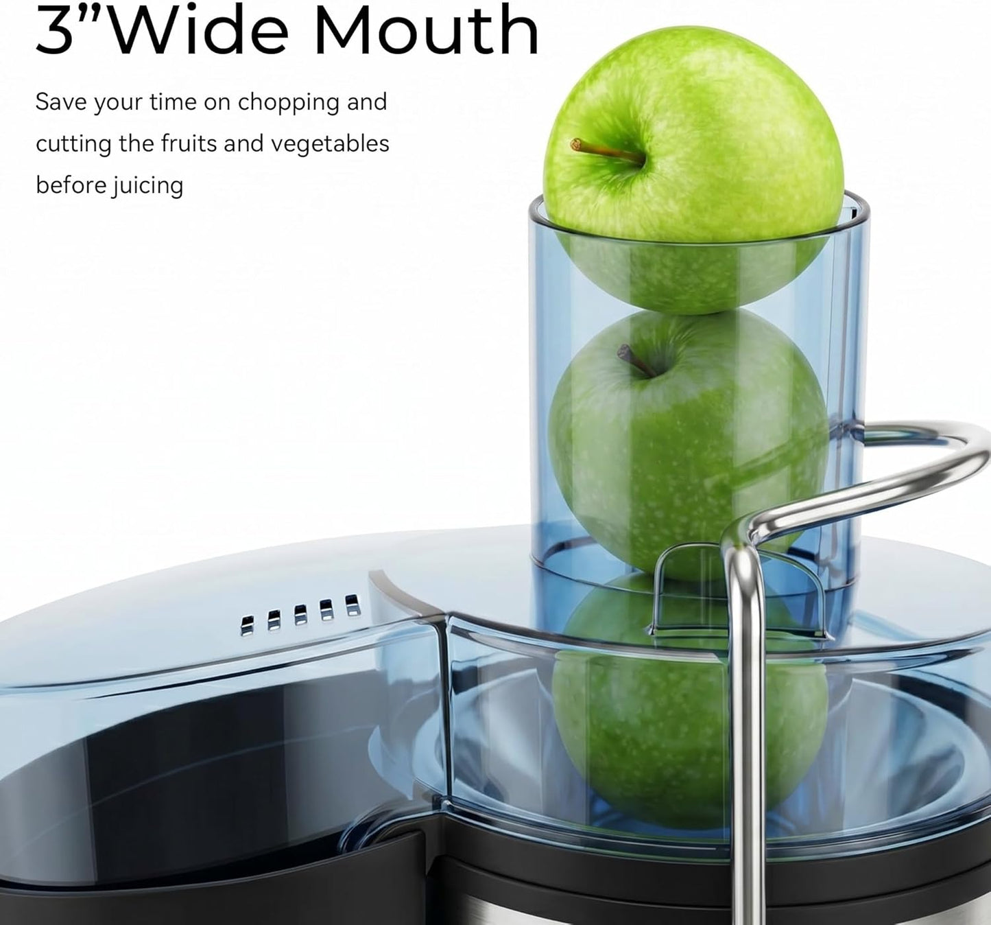Juicer Machine, 800W Centrifugal Juicer for Whole Fruits and Vegetables,3 Inch Wide Feed Chute, Easy to Clean, Silver