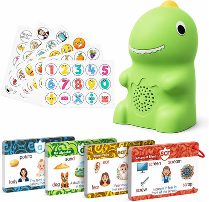 Dinosaur Sound-Enabled Reading Pen (Includes Phonics Cards) — Suitable for Children Aged 3–8