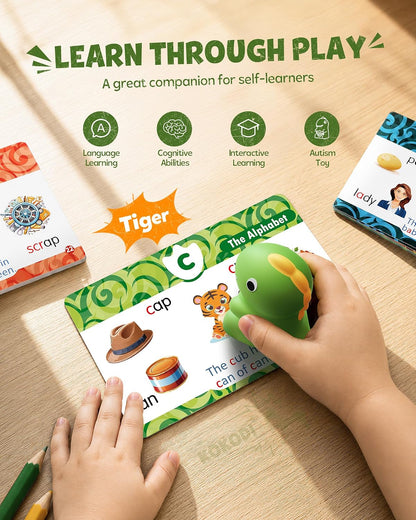 Dinosaur Sound-Enabled Reading Pen (Includes Phonics Cards) — Suitable for Children Aged 3–8