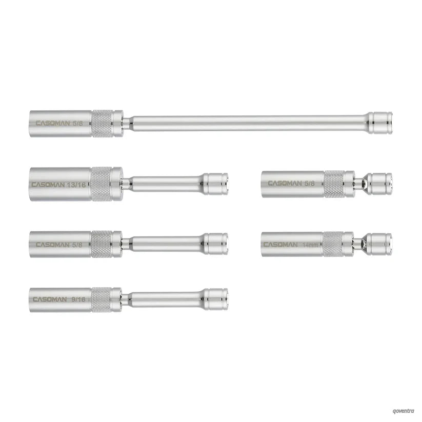6PCS 3/8-Inch Drive Magnetic Swivel Spark Plug Socket Set