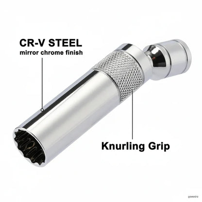 6PCS 3/8-Inch Drive Magnetic Swivel Spark Plug Socket Set